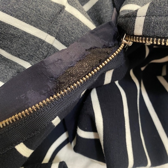 Banana Republic Women's 1/2 Zip 1/4 Sleeve Black & White T-Shirt Dress Size 6 - Picture 15 of 16